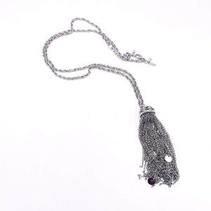 I Am Women Fashion Jewelry Chain Style Charm Drop Tassel Long Necklace Size 36"
